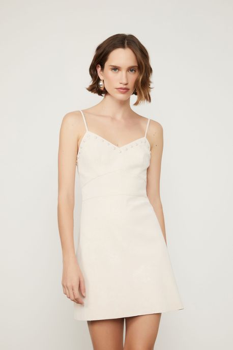 Vestido Like Leather Curto Com Aplicação No Decote Rosa Peonia - G