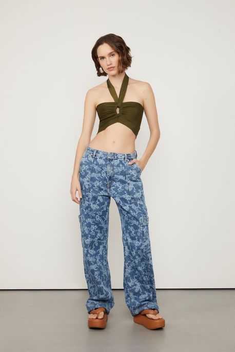 Calça Jeans Boot 70's Estampa Frog Jeans Medio - 46