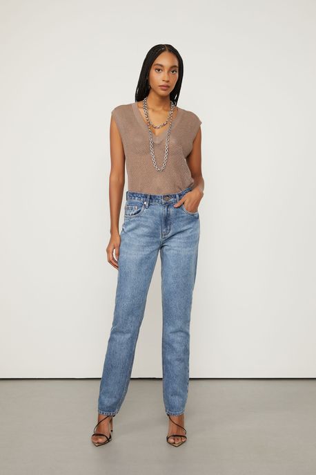 Calça Jeans Flashback Com Stoned Jeans Medio - 40