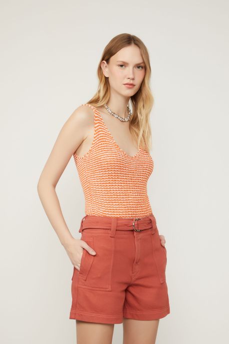 Bermuda Sarja Com Cinto Terra Navara - 42