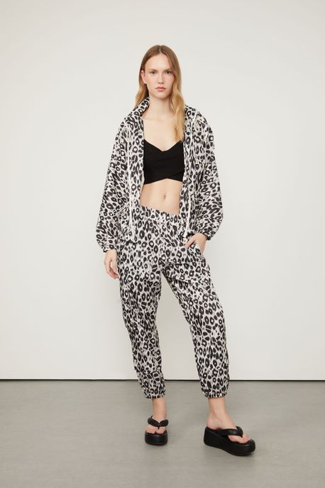 Calça Básica De Nylon Estampada Est Onca Ikat Whitecap Aj - M