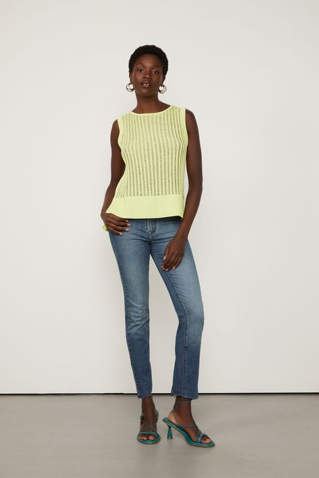 Calça Jeans Boot Capri Cool Stoned Jeans Escuro - 34