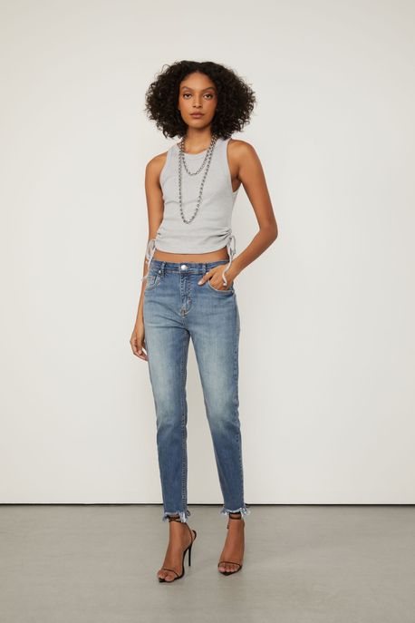 Calça Jeans Skinny Basic Midi Jeans Medio - 36