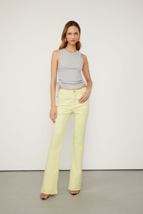 Calça Sarja Boot Basic High Verde Chá - 34