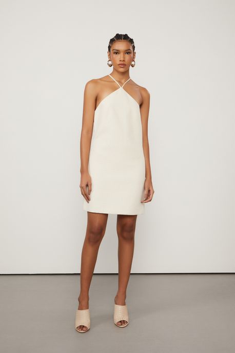 Vestido Laura Jacquard Off White - 42