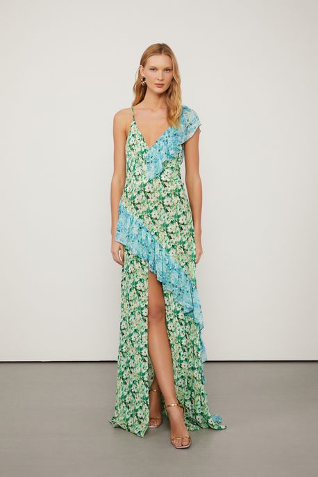 Vestido Transpasse Floral Est Floral Cura Color m - 44