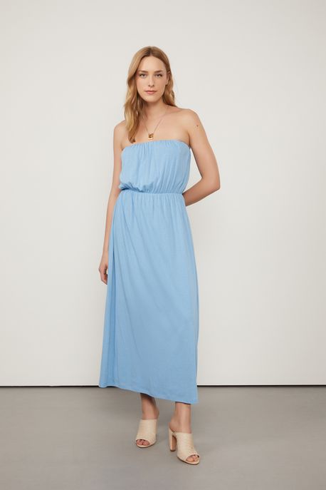 Vestido Longo Blue Azul Blue - G