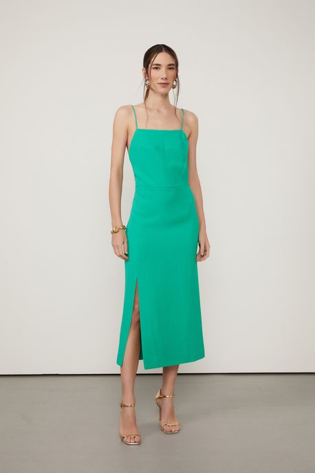 Slipdress De Crepe Verde Simply Verde Simply - 44