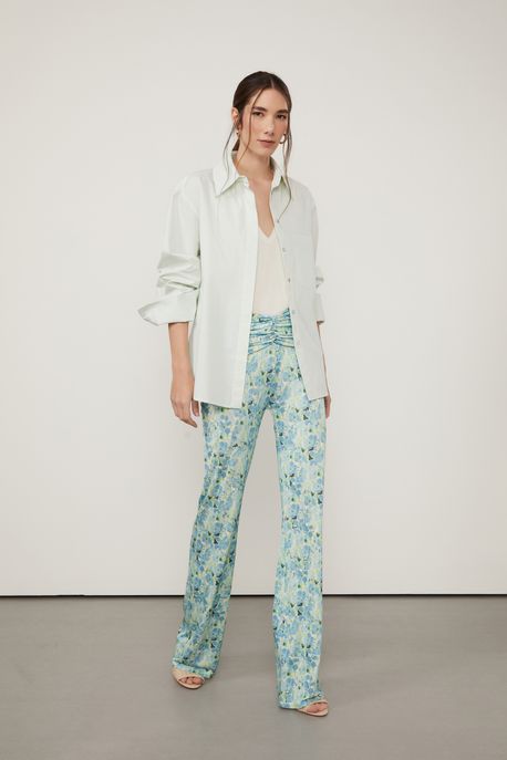 Calca Reta Floral Cura Aquarius Com Cos Est Floral Cura Aquarius m - 38