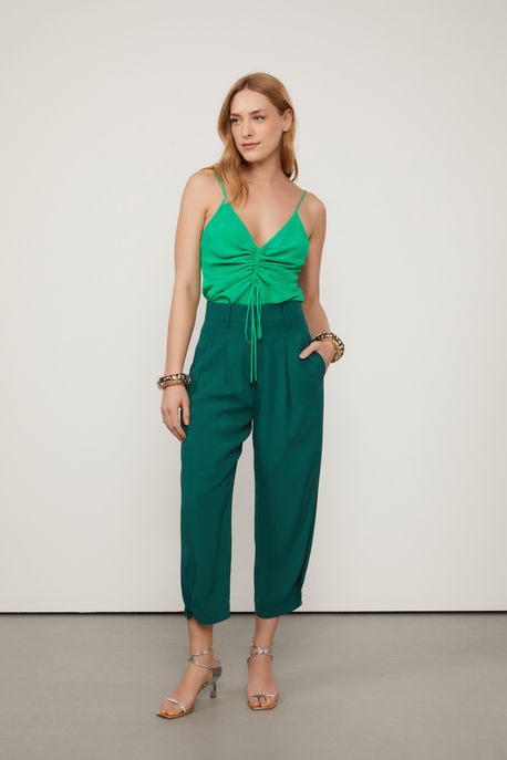 Calça De Crepe Verde Encanto Verde Encanto - 38