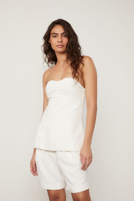 Top De Sarja Off White Sem Alça Off White - 36