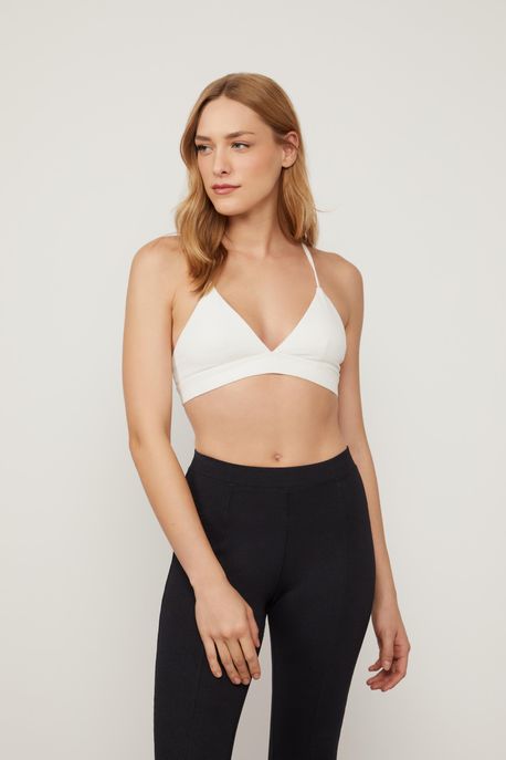 Top Triangulo Textura Off White - P