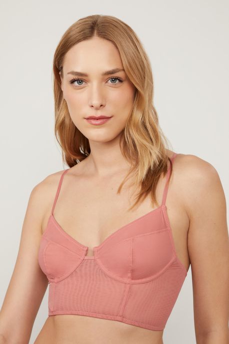 Corset De Tule Rosa Rosa Mosqueta - M