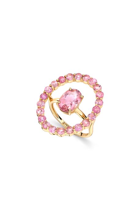 Anel Pink Frame Oa C/ Turmalina Pink - 17