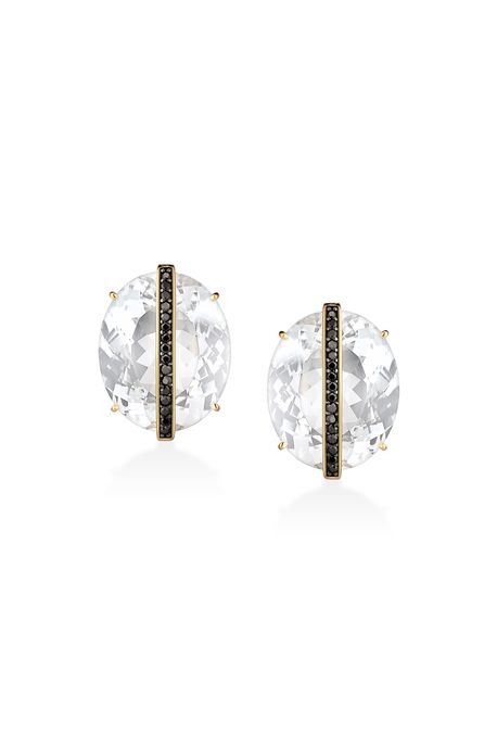 Brinco Slim Diamond Oa C/ Topázio White/Diam Black - U