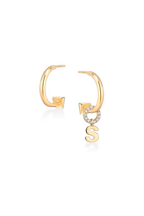 Argola Spike Letra s Oa C/Diam Ttlb - U