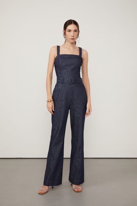 Macacão De Alfaiataria Em Jeans Jeans - 36