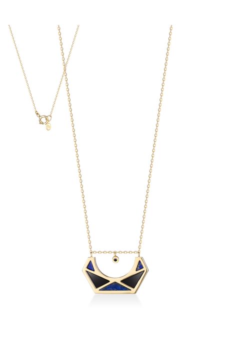 Colar Vitral Paris Blue Oa C/Lapis Lazuli/Agata - U