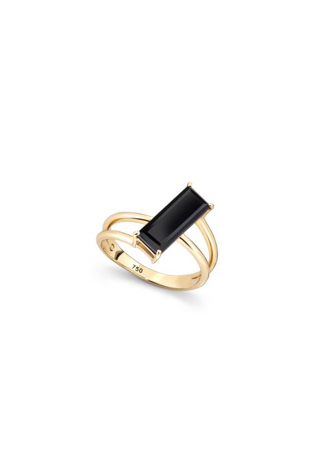 Anel Chroma Slim Black Oa C/Quartzo Negro - 17