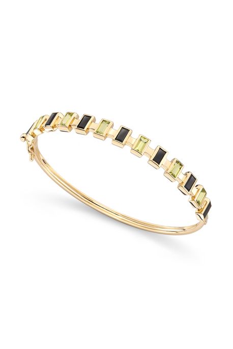 Bracelete Chroma Oa C/Peridoto /Quartzo Negro - U