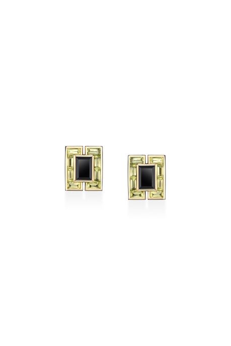 Brinco Chroma Green Oa C/ Peridoto/Quartzo Negro - U