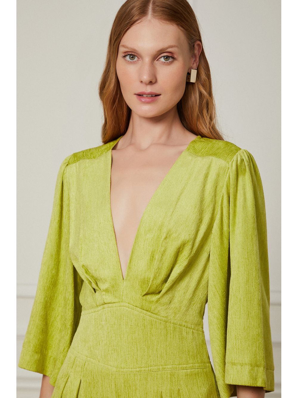Animale — Vestido Midi Com Pala Na Cintura
