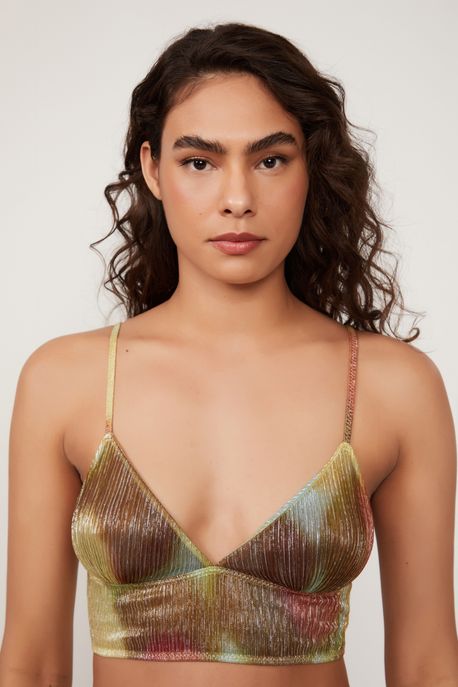 Top De Tule Lurex Abstrato Estilo Nadador Intimates Est Abstrato Silhuetas Yucca - P