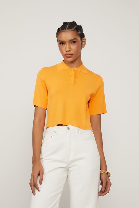 Polo Tricot Laranja Aura - P