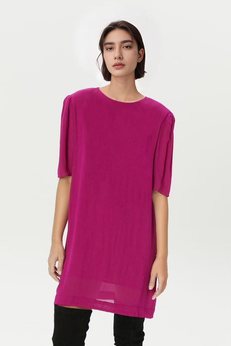 Vestido Camiseta Fucsia Festival - 36