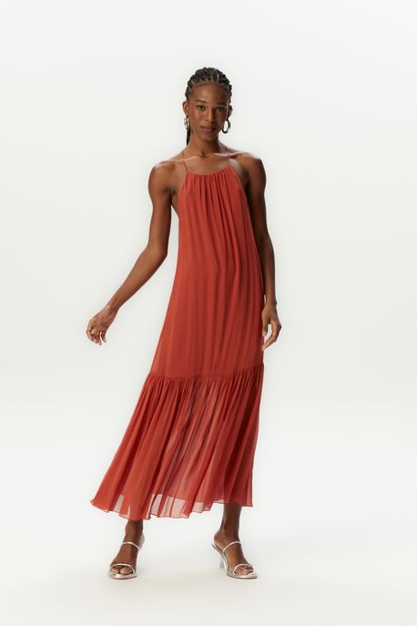 Vestido Talita Praia Vermelho Terroso - 44