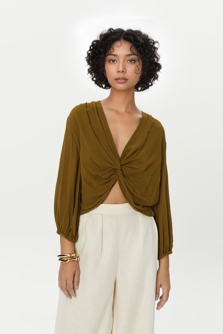 Top Franzido Verde Figo - 40