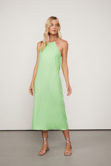 Vestido Midi Frente Unica Verde Summer Verde Summer - 38