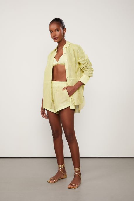 Short De Couro Fresh Verde Aloe Verde Aloe - 42