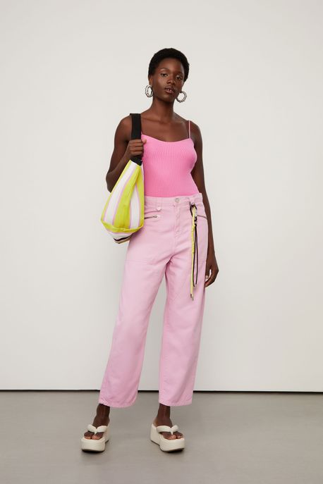 Calça Sarja Nipper Bolsos Com Zíper Cinza Ostra - 38