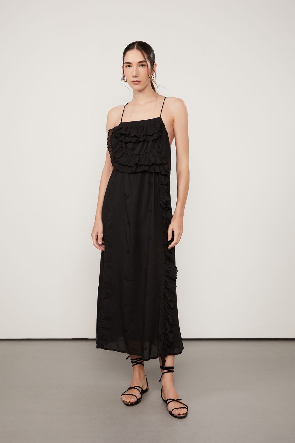 Vestido Midi com Babados