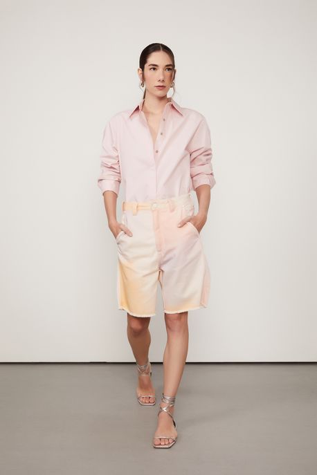 Bermuda De Sarja Barra Desfiada Est Textura Amanhecer Color - 40