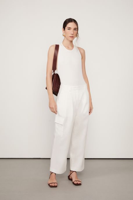 Calça Cargo Linho Off White Off White - 36