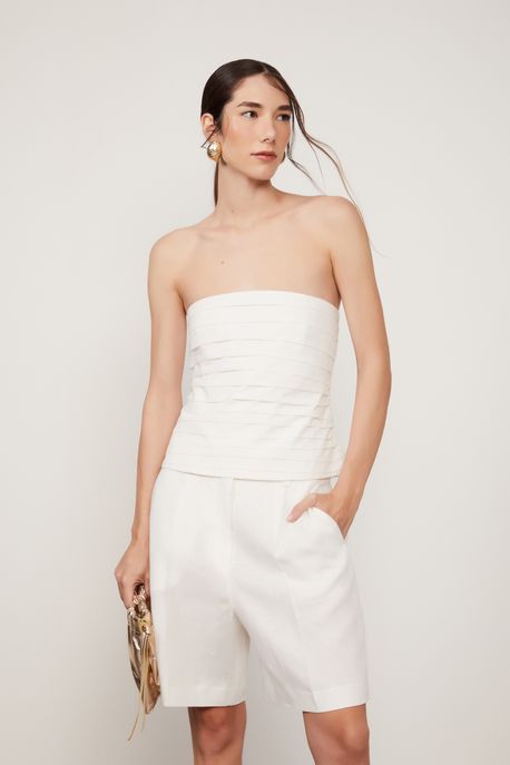 Top Drapeado Branco Branco - 34