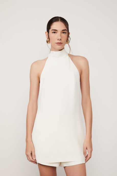 Top De Crepe Frente Unica Off White Off White - 36