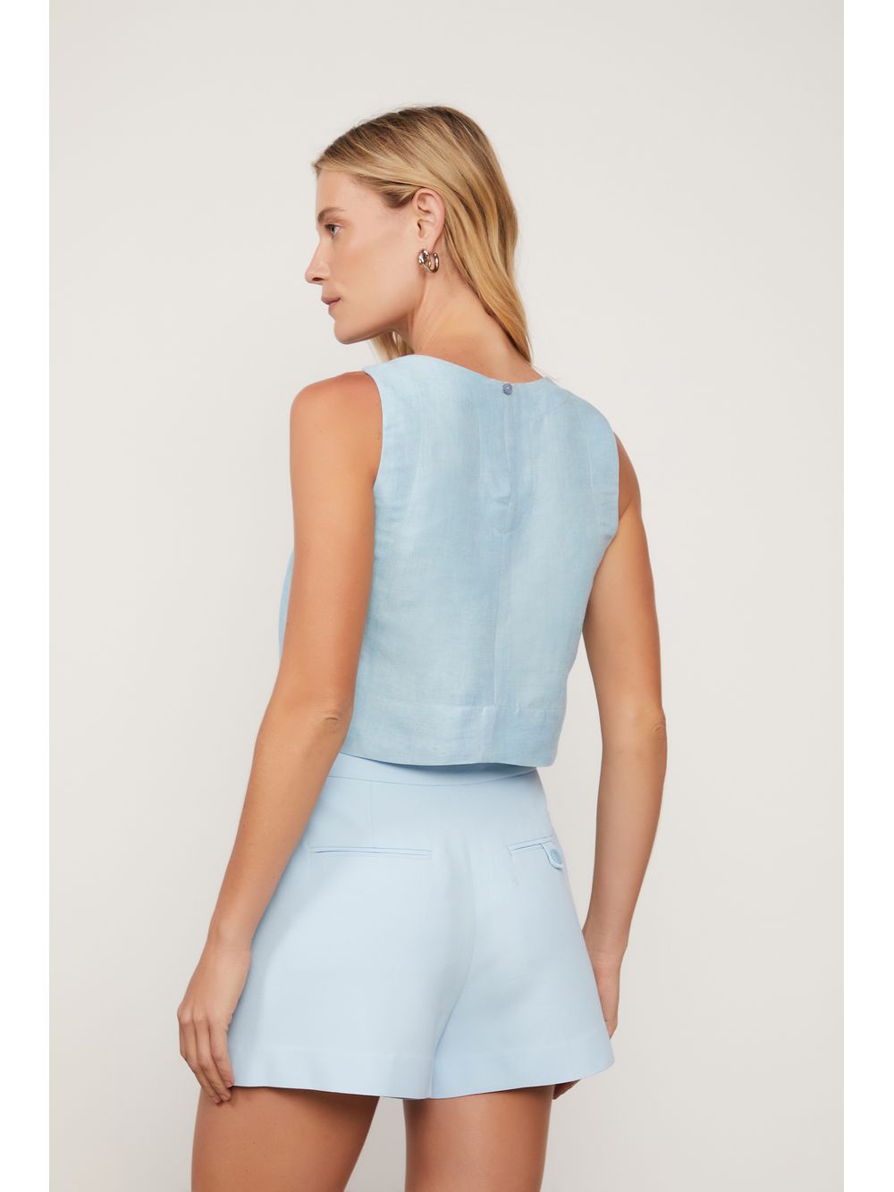 Animale — Top Cropped Básico Reto Azul