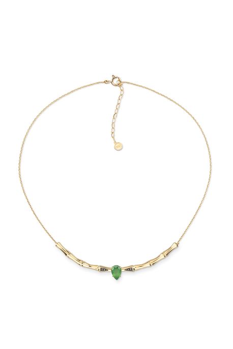 Choker Bamboo Oa C/Agata Verde/Diam Black - U