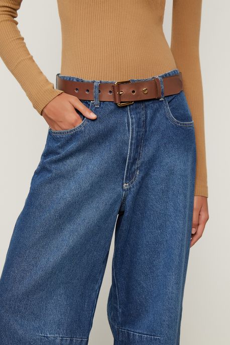 Cinto De Couro Carrapeta Marrom - P