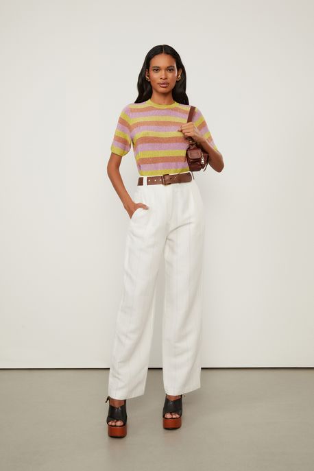 Calça Listrada Off White - 36