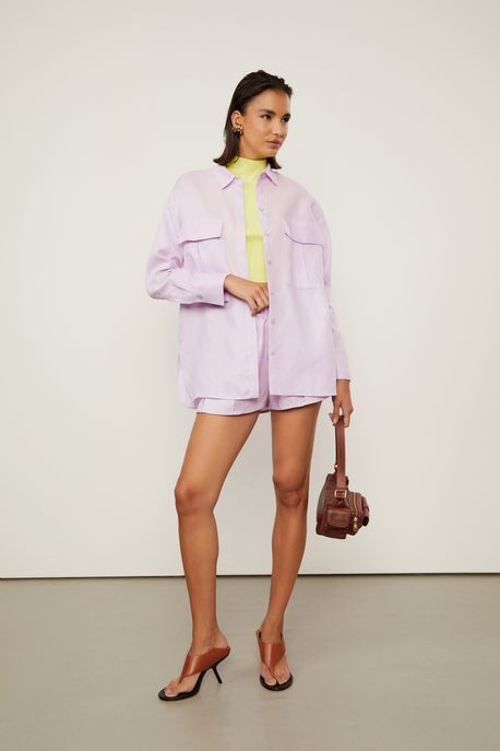 Camisa De Linho Rosa Vintage Rosa Vintage - G
