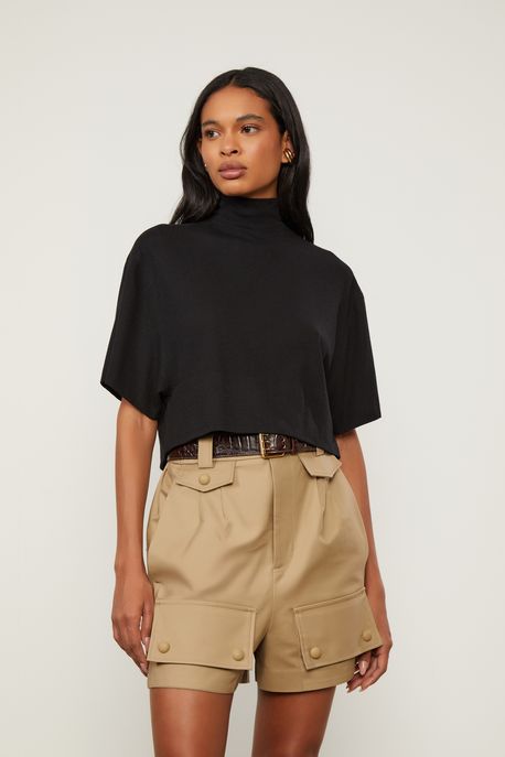 Blusa De Malha Crepe Preto - P