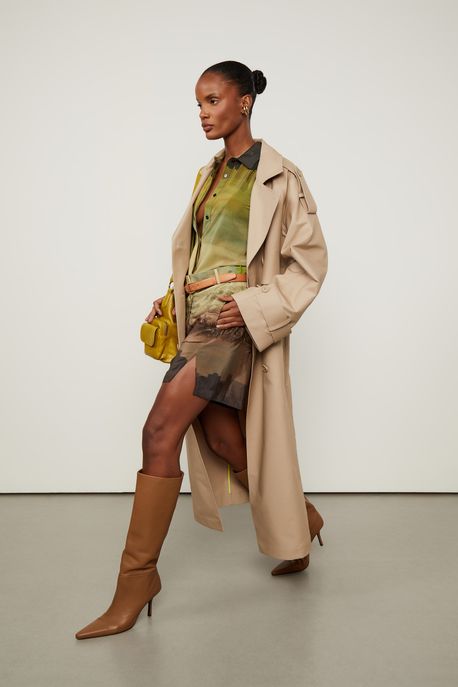 Casaco Trench Coat Oversized Nude Marzipam - M