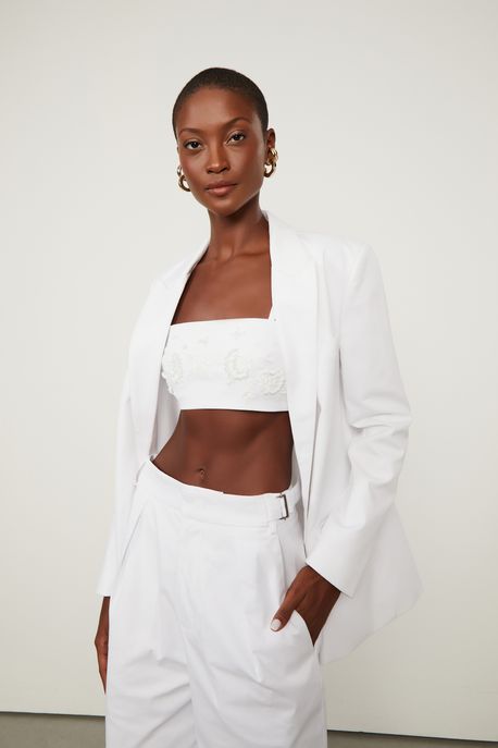 Top Reto Bordado Branco - 38