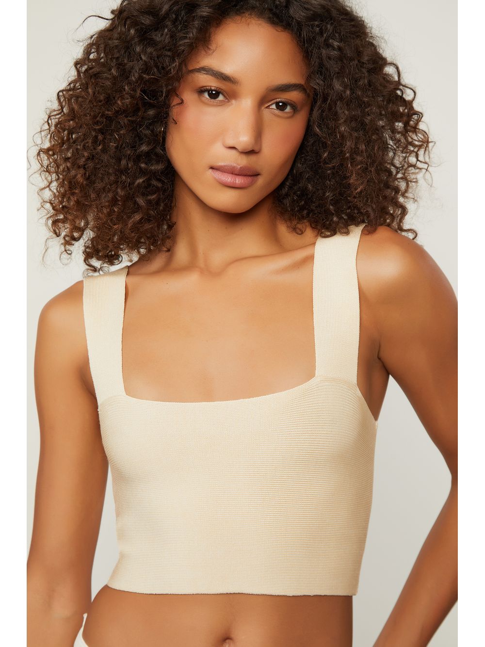 Animale — Top De Tricot Básico Com Decote Reto