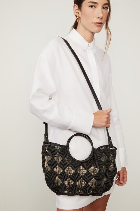 Bolsa De Couro Mini Tresset Aro Preto - U