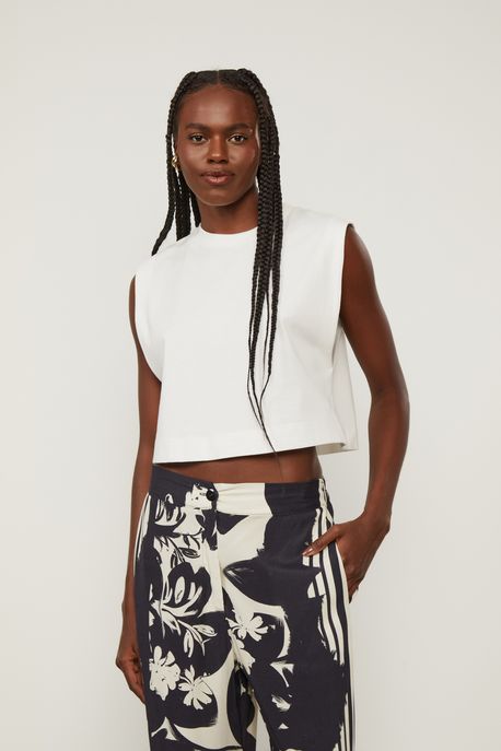 Blusa De Malha Muscle Tee Off White - G